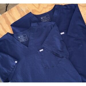 Lot Of 2 Figs Mens XL Navy Blue FM1500 TM3000 Short Sleeve Leon Chisec Scrub Top